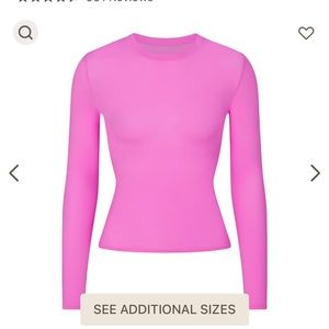 NWT SKIMS FITS EVERYBODY LONG SLEEVE T-SHIRT | NEON ORCHID